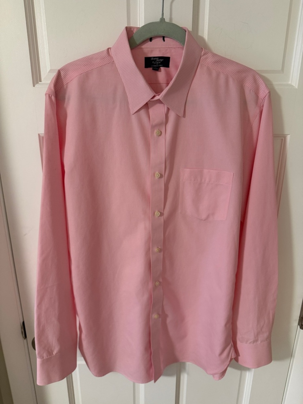 J. Crew Pink Men's Pink Gingham
Thompson Dress Shirt Large 16-16.5 Wrinkle Free